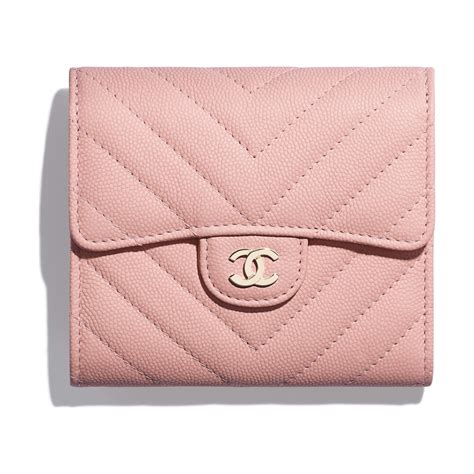 chanel classic small wallet pink